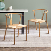 Temple &amp; Webster Elysia Wishbone Replica Metal Dining Chairs