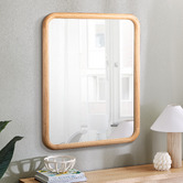 Temple &amp; Webster Romie Curved Wood Wall Mirror