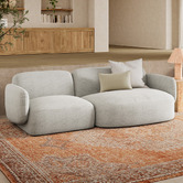 Temple &amp; Webster 3 Seater Natural Moab Right Chaise Sofa Set