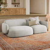 Temple &amp; Webster 3 Seater Natural Moab Left Chaise Sofa Set