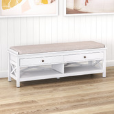 Temple &amp; Webster Noosa 2 Drawer Shoe Storage Ottoman Bench