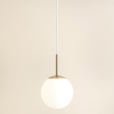 Temple &amp; Webster Leah Steel &amp; Glass Pendant Light