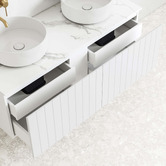 Temple &amp; Webster Belmont 1200mm Matte White Wall Hung Double Vanity