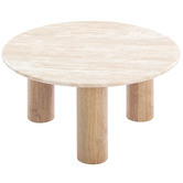 Temple &amp; Webster Arabella Travertine Stone Coffee &amp; Side Table Set