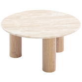 Temple &amp; Webster Arabella Travertine Stone Coffee &amp; Side Table Set
