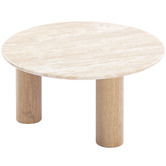 Temple &amp; Webster Arabella Travertine Stone Coffee &amp; Side Table Set