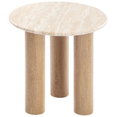 Temple &amp; Webster Arabella Travertine Stone Coffee &amp; Side Table Set