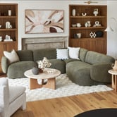 Temple &amp; Webster 4 Seater Forest Green Moab Sofa Set with Right Chaise