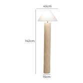 Temple &amp; Webster 142cm Verona Ribbed Travertine-Look Floor Lamp