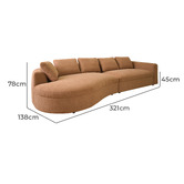 Temple &amp; Webster Forbes Premium Oversized Sofa with Curved Chaise