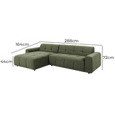 Temple &amp; Webster Quinn 4 Seater Upholstered Sofa with Chaise