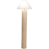 Temple &amp; Webster 142cm Verona Ribbed Travertine-Look Floor Lamp