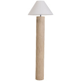 Temple &amp; Webster 142cm Verona Ribbed Travertine-Look Floor Lamp