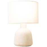 Temple &amp; Webster 35cm Pallas Travertine-Look Table Lamp