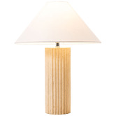 Temple &amp; Webster 45cm Verona Ribbed Travertine-Look Table Lamp