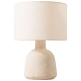 Temple &amp; Webster Pallas Travertine-Look Table Lamp