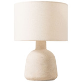 Temple &amp; Webster 35cm Pallas Travertine-Look Table Lamp