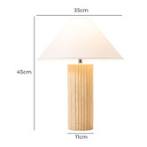 Temple &amp; Webster 45cm Verona Ribbed Travertine-Look Table Lamp