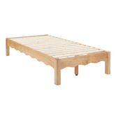 Temple &amp; Webster Evelyn Wavy Pine Wood Bed Base