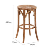 Temple &amp; Webster 65cm Premium Luca Beech Wood &amp; Rattan Barstool