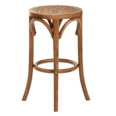 Temple &amp; Webster 65cm Premium Luca Beech Wood &amp; Rattan Barstool