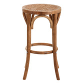 Temple &amp; Webster 65cm Premium Luca Beech Wood &amp; Rattan Barstool