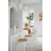Temple &amp; Webster 65cm Premium Luca Beech Wood &amp; Rattan Barstool
