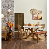 Temple &amp; Webster Luca Solid Beech Wood &amp; Rattan Dining Chairs
