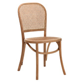 Temple &amp; Webster Luca Solid Beech Wood &amp; Rattan Dining Chairs