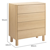Temple &amp; Webster Rupert 4 Drawer Tallboy