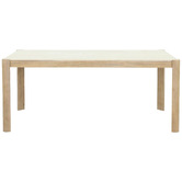 Temple &amp; Webster Carla Travertine-Look Outdoor Dining Table
