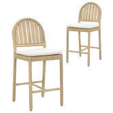 Temple &amp; Webster 67.4cm Corfu Acacia Wood Outdoor Bar Stools