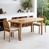 Temple &amp; Webster 6 Seater Corfu Acacia Wood Outdoor Dining Table