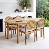 Temple &amp; Webster 6 Seater Corfu Acacia Wood Outdoor Dining Table