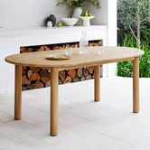 Temple &amp; Webster 6 Seater Corfu Acacia Wood Outdoor Dining Table