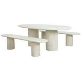 Temple &amp; Webster 8 Seater Hallie Concrete Outdoor Dining Table
