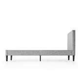 Temple &amp; Webster Light Grey Laybell Fabric Bed with Headboard