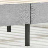 Temple &amp; Webster Light Grey Laybell Fabric Bed with Headboard