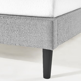 Temple &amp; Webster Light Grey Laybell Fabric Bed with Headboard