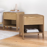 Temple &amp; Webster Natural Raphael 1 Drawer Bedside Table