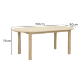 Temple &amp; Webster 6 Seater Corfu Acacia Wood Outdoor Dining Table