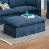 Temple &amp; Webster Jude Slipcover Ottoman