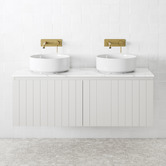 Temple &amp; Webster Belmont 1200mm Double Vanity Package with Oval LED Mirror