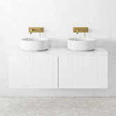 Temple &amp; Webster Belmont 1200mm Double Vanity Package with Oval Shaving Cabinet