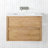 Temple &amp; Webster Cali 750mm Wall Hung Single Vanity with Integrated Basin