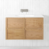 Temple &amp; Webster Cali 900mm Wall Hung Single Vanity with Integrated Basin