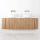 Temple &amp; Webster Nomad 1500mm Natural Wall Hung Double Vanity