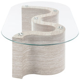 Temple &amp; Webster Willow Travertine-Look Coffee Table