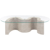Temple &amp; Webster Willow Travertine-Look Coffee Table