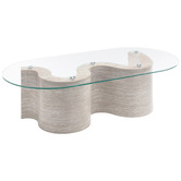 Temple &amp; Webster Willow Travertine-Look Coffee Table